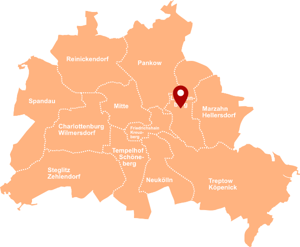 Immobilienmakler Bezirk Berlin Lichtenberg - Karte