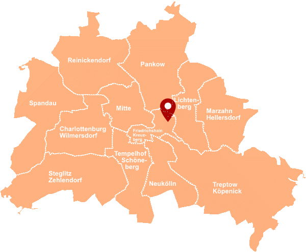 Makler Samariterviertel Berlin Friedrichshain - Karte